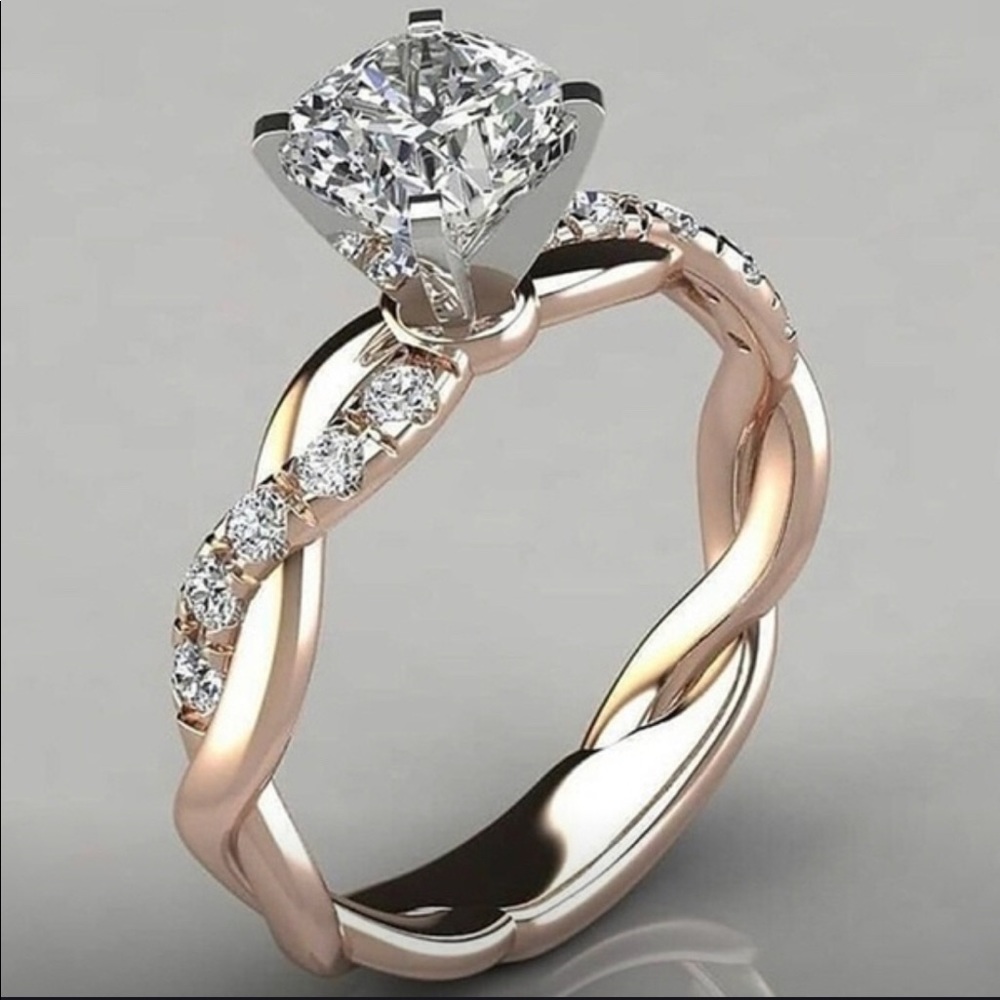 Rose Gold over Sterling Solitaire - Picture 7 of 7